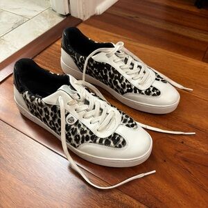 MICHAEL Michael Kors White and Black Leopard Sneakers